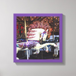 Vrolijk-rond geschilderd paard carrousel serie 12 canvas afdruk