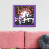 Vrolijk-rond geschilderd paard carrousel serie 12 canvas afdruk (Insitu (Woonkamer))