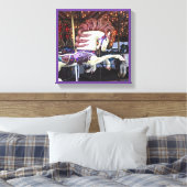 Vrolijk-rond geschilderd paard carrousel serie 12 canvas afdruk (Insitu (Slaapkamer))