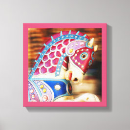 Vrolijk-rond paard 8-serie canvas afdruk