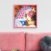 Vrolijk-rond paard 8-serie canvas afdruk (Insitu (Woonkamer))