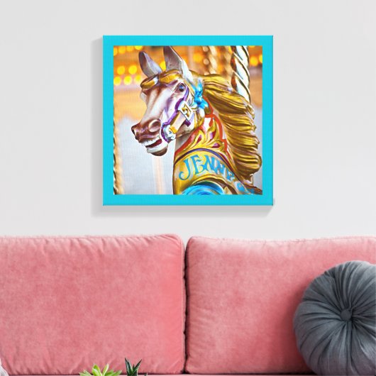 Vrolijk-rond paard carnaval serie 23 Canvas (Insitu (Woonkamer))