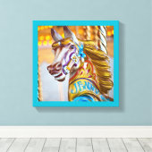 Vrolijk-rond paard carnaval serie 23 Canvas (Insitu (Houten vloer))