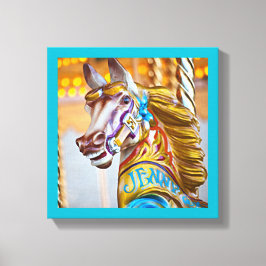 Vrolijk-rond paard carnaval serie 23 Canvas Afdruk