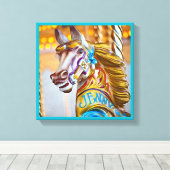 Vrolijk-rond paard carnaval serie 23 Canvas Afdruk (Insitu (Houten vloer))