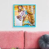 Vrolijk-rond paard carnaval serie 23 Canvas Afdruk (Insitu (Woonkamer))