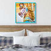 Vrolijk-rond paard carnaval serie 23 Canvas Afdruk (Insitu (Slaapkamer))