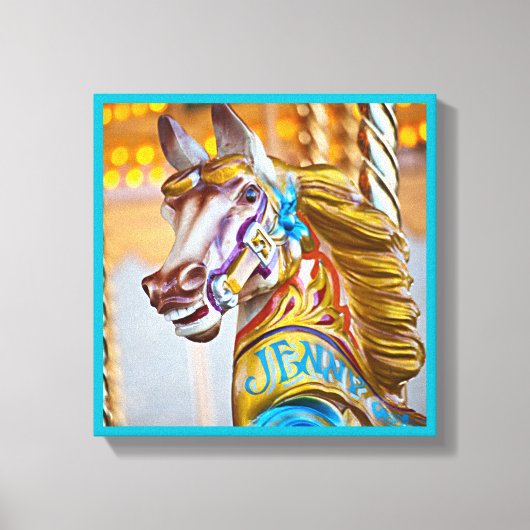 Vrolijk-rond paard carnaval serie 23 Canvas Afdruk (Voorkant)