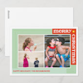 Vrolijk rond x3 feestdagenkaart (Voorkant / Achterkant)