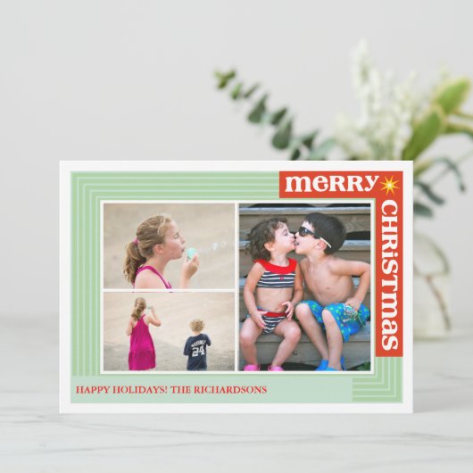 Vrolijk rond x3 feestdagenkaart (Staand voorkant)