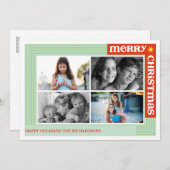 Vrolijk rond x4 feestdagenkaart (Voorkant / Achterkant)