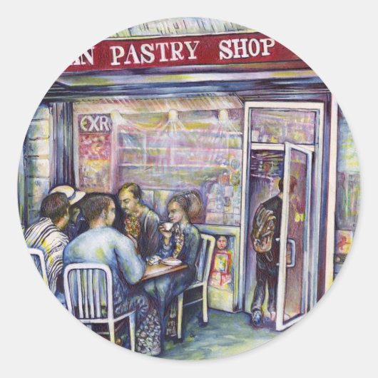 vrolijk ronde sticker (Voorkant)