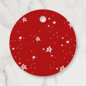 Vrolijk rood kalligrafie vakantie cadeau bedankjes labels (Achterkant)