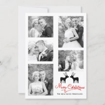 Vrolijk rood Kersthert pasgetrouwde foto collage