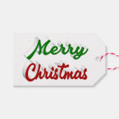 Vrolijk rood Kerstmis en groen manuscript Cadeaulabel (Voorkant (Horizontaal))