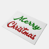 Vrolijk rood Kerstmis en groen manuscript Deurmat (Schuin)