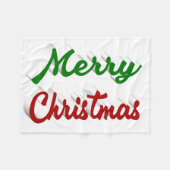 Vrolijk rood Kerstmis en groen manuscript Fleece Deken (Voorkant (Horizontaal))