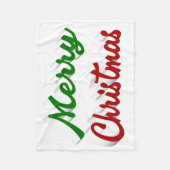 Vrolijk rood Kerstmis en groen manuscript Fleece Deken (Voorkant)