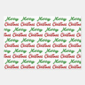 Vrolijk rood Kerstmis en groen manuscript Inpakpapier Vel (Voorkant 3)