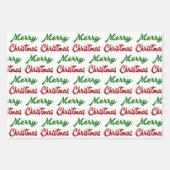 Vrolijk rood Kerstmis en groen manuscript Inpakpapier Vel (Voorkant 2)