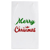 Vrolijk rood Kerstmis en groen manuscript Klein Cadeauzakje (Achterkant)