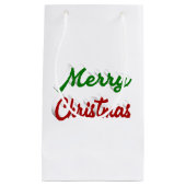 Vrolijk rood Kerstmis en groen manuscript Klein Cadeauzakje (Voorkant)