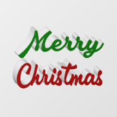Vrolijk rood Kerstmis en groen manuscript Raamsticker (Vel)
