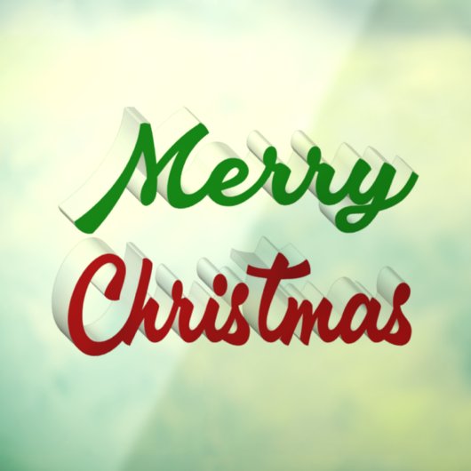 Vrolijk rood Kerstmis en groen manuscript Raamsticker (Vel 3)