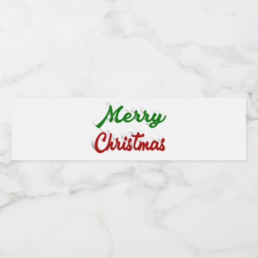 Vrolijk rood Kerstmis en groen manuscript Waterfles Etiket (Enkel label)