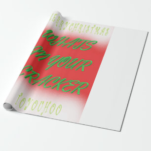 Vrolijk rood wit groen met tekst cadeaupapier