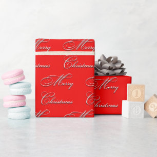 Vrolijk rood wit kerst cadeaupapier