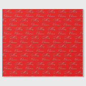 Vrolijk rood wit kerst cadeaupapier (Vlak)