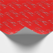 Vrolijk rood wit kerst cadeaupapier (Hoek)
