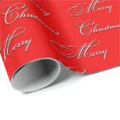 Vrolijk rood wit kerst cadeaupapier (Rol Hoek)