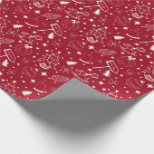 Vrolijk rood & wit kerst inpakpapier (Hoek)