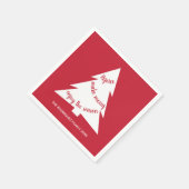 Vrolijk rood wit kerstboom naam feestdag servet (Hoek)