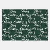 Vrolijk rood wit kerstrood en groen elegant manusc inpakpapier vel (Voorkant 3)