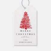 Vrolijk rood zwart wit 1 cadeaulabel (Voorkant)