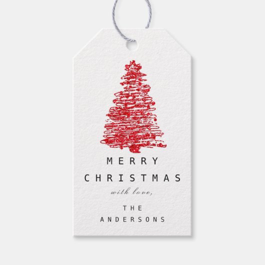 Vrolijk rood zwart wit 1 cadeaulabel (Voorkant)