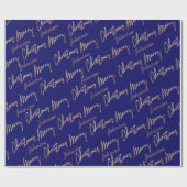 Vrolijk Roos Gold Script van naam van marine Cadeaupapier (Vlak)