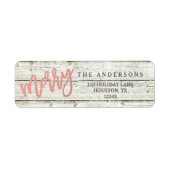 Vrolijk Roos Goud Rustiek Glam Hout Vakantie Label (Voorkant)