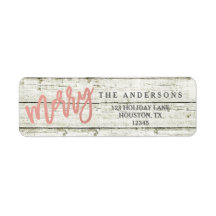 Vrolijk Roos Goud Rustiek Glam Hout Vakantie Label