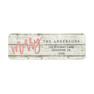 Vrolijk Roos Goud Rustiek Glam Hout Vakantie Label