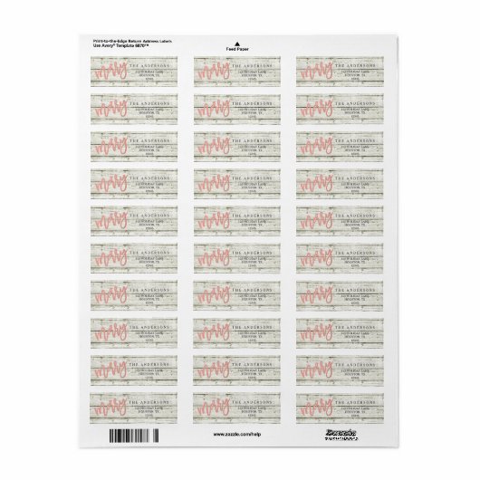 Vrolijk Roos Goud Rustiek Glam Hout Vakantie Label (Full Sheet)