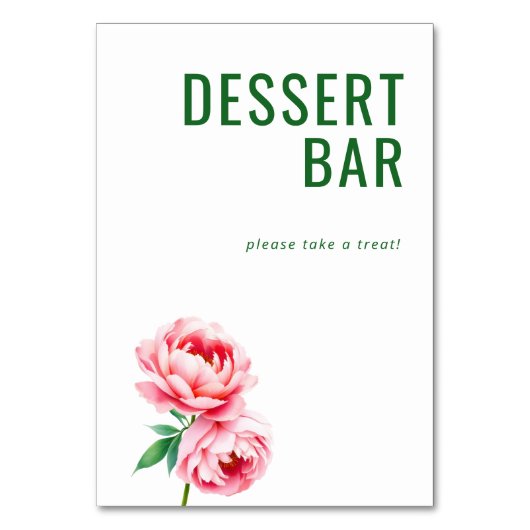 Vrolijk Roze Bloemendessertbarbord Kaart (Voorkant)