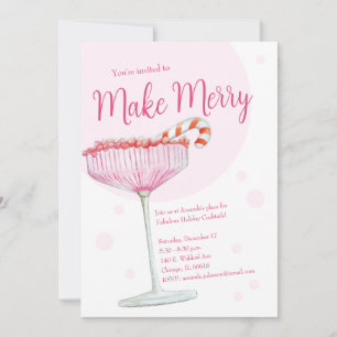 Vrolijk roze champagne feestelijke uitnodiging