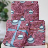 Vrolijk roze dennenboom patroon Kerstvakantie Cadeaupapier