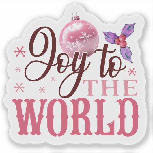 Vrolijk roze Kerst sticker! Sticker (Voorkant)