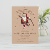 Vrolijk Santa HO Vakantie Party Kaart (Staand voorkant)