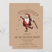 Vrolijk Santa HO Vakantie Party Kaart (Voorkant / Achterkant)